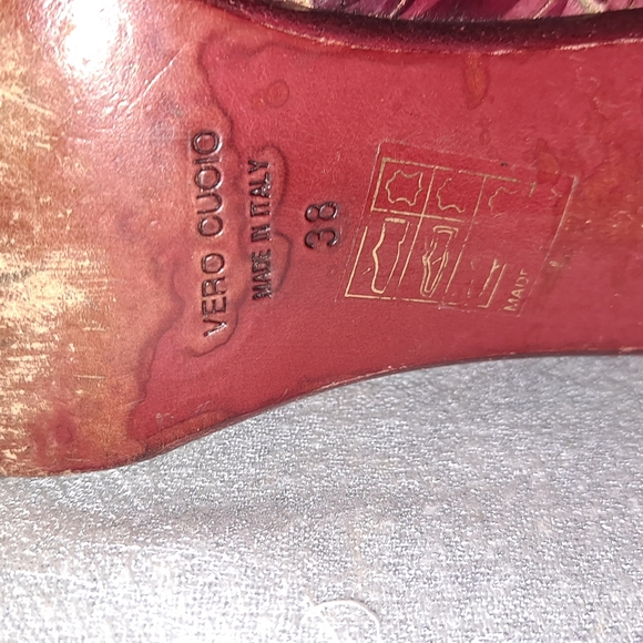 Bagatt Burgundy Croc Embossed Leather Ankle Boots Size EUR 38 US 8 - Picture 9 of 10